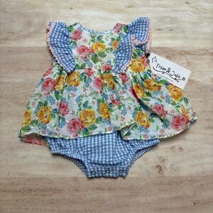 ❄️ PIPPA & JULIE Gingham Floral Romper Dress